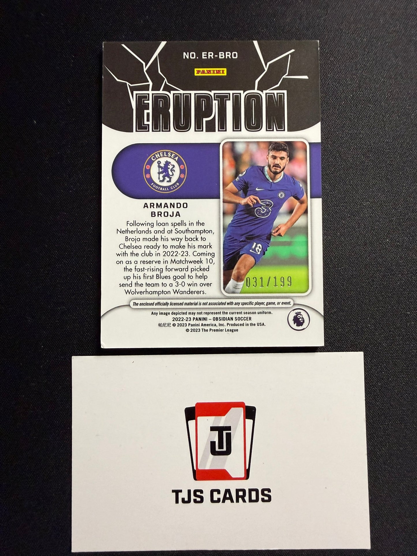 Armando Broja - Patch /199 - Panini Obsidian 2022/23