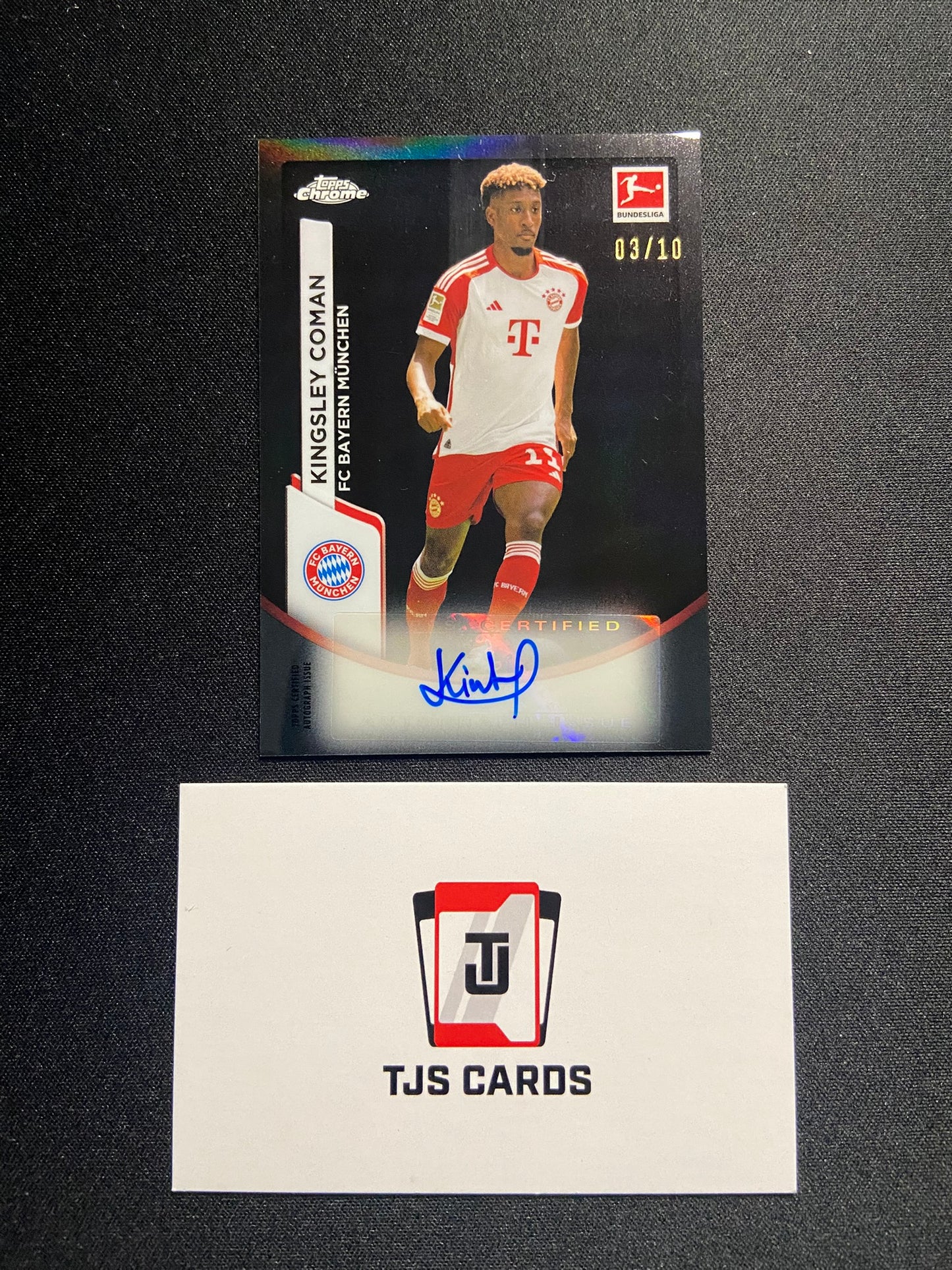 Kingsley Coman - Black Auto /10 - TOPPS Chrome Bundesliga 2023/24