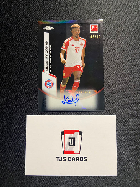 Kingsley Coman - Black Auto /10 - TOPPS Chrome Bundesliga 2023/24