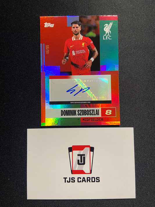 Dominik Szoboszlai - Auto /99 - TOPPS Liverpool Team Set 2024/25