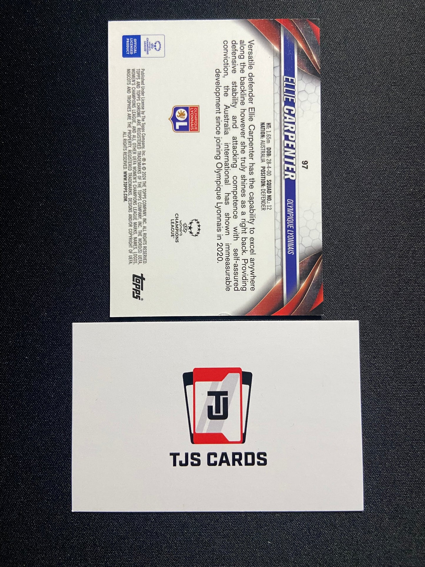 Ellie Carpenter - Rookie Black /10 - TOPPS Chrome UWCL 2023/24