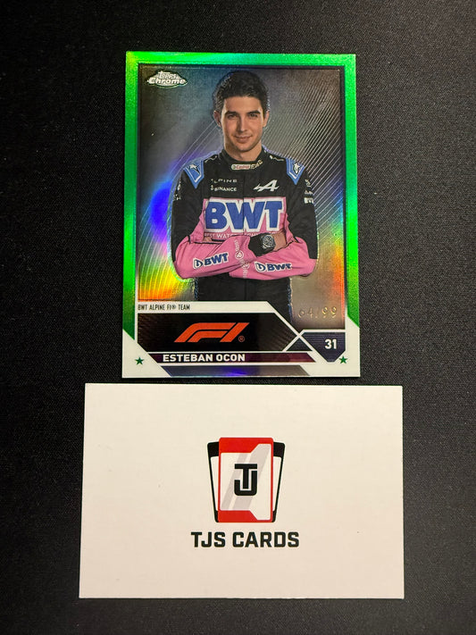 Esteban Ocon - Green Portrait /99 - TOPPS Chrome F1 2023