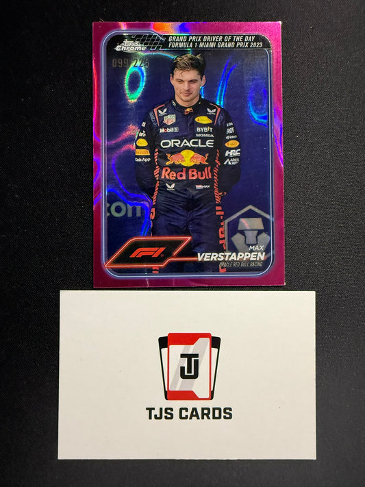 Max Verstappen - Fuchsia Lava Miami /225 - TOPPS Chrome F1 2024