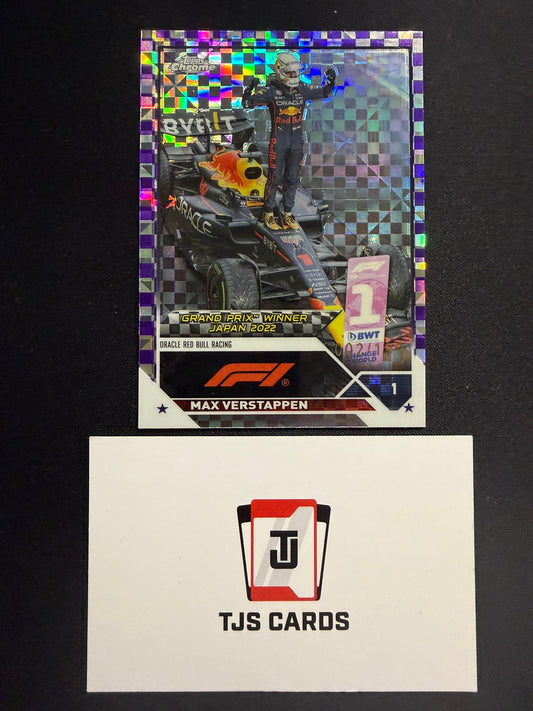 Max Verstappen - Purple Checkerboard Japan /199 - TOPPS Chrome F1 2023