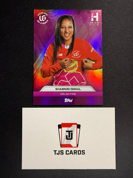 Shabnim Ismail - Purple /10 - TOPPS Cricket The Hundred 2024