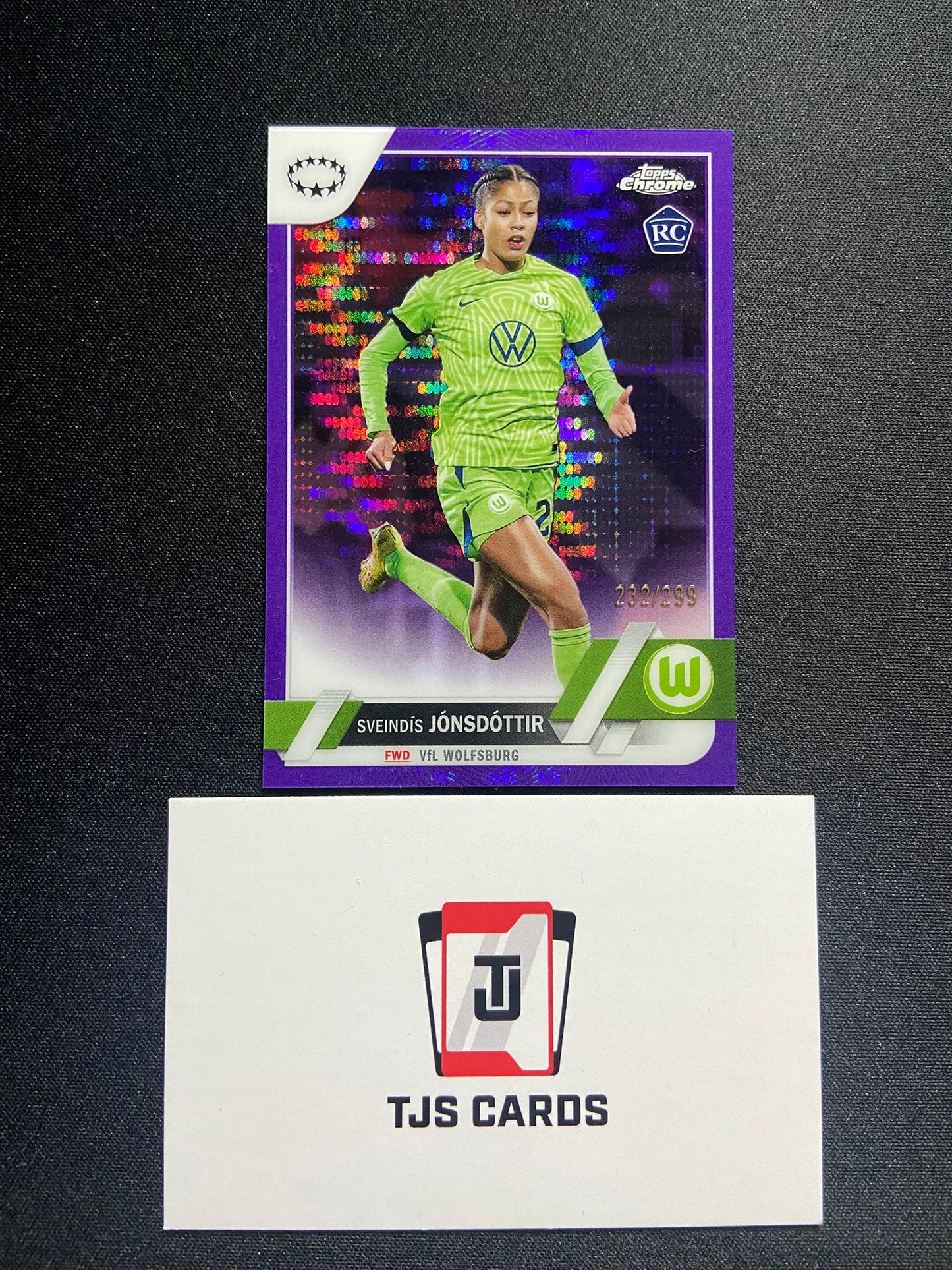 Sveindis Jonsdottir - Rookie Purple Pulsar /299 - TOPPS Chrome UWCL 2022/23