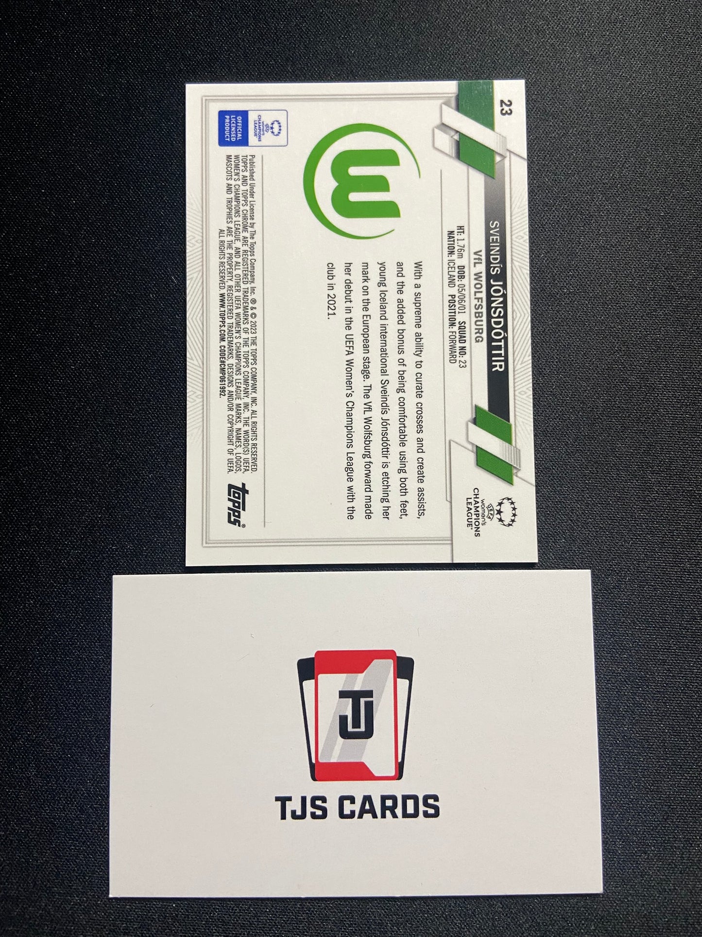 Sveindis Jonsdottir - Rookie Purple Pulsar /299 - TOPPS Chrome UWCL 2022/23