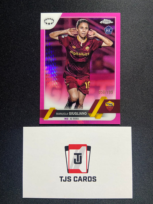Manuela Giugliano - Rookie Pink Prism /199 - TOPPS Chrome UWCL 2022/23