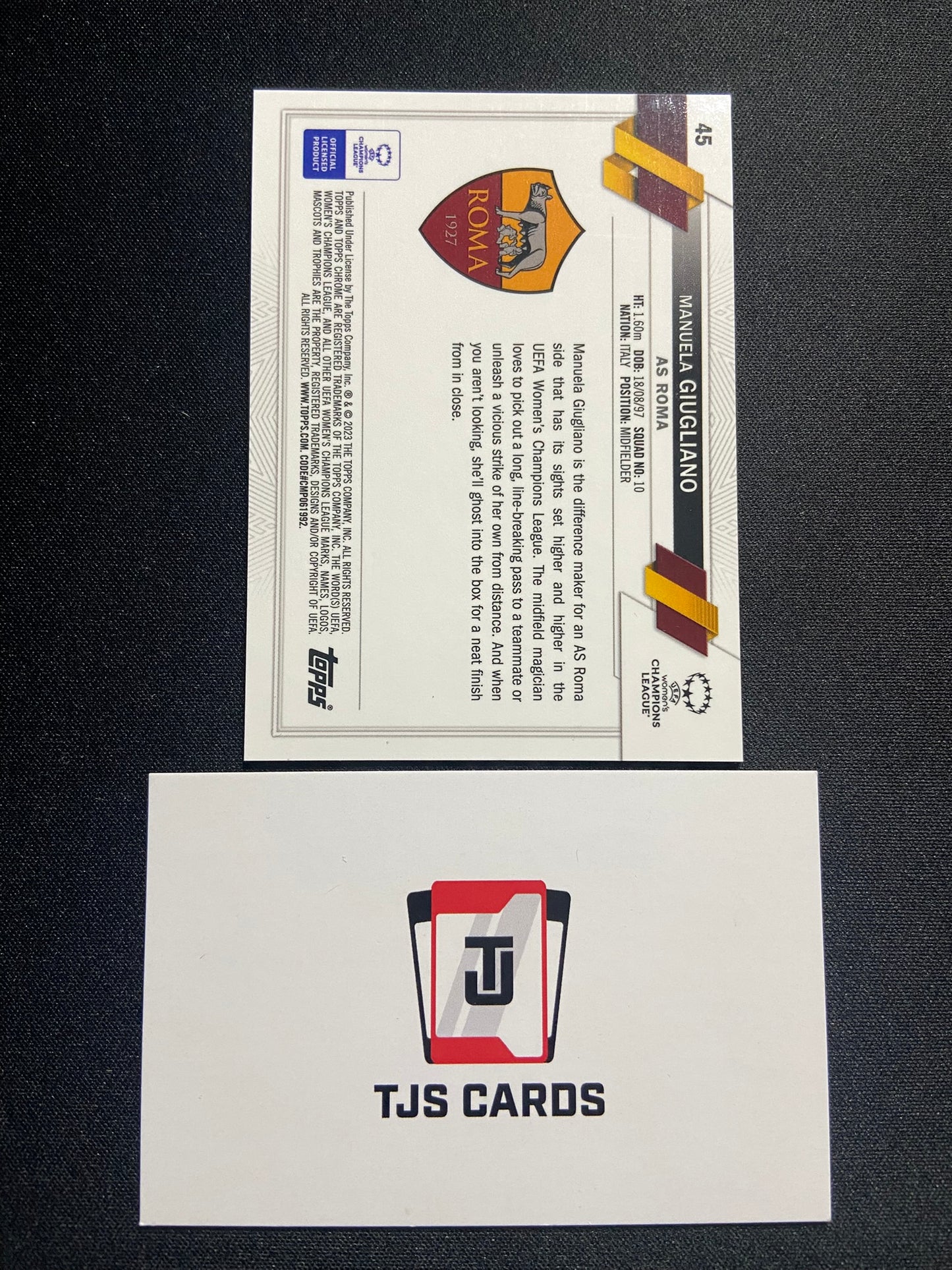 Manuela Giugliano - Rookie Pink Prism /199 - TOPPS Chrome UWCL 2022/23