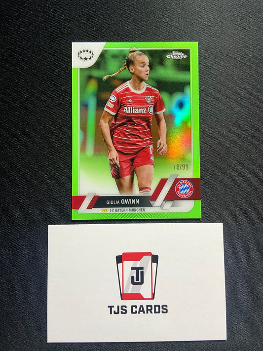 Giulia Gwinn - Neon Green /99 - TOPPS Chrome UWCL 2022/23
