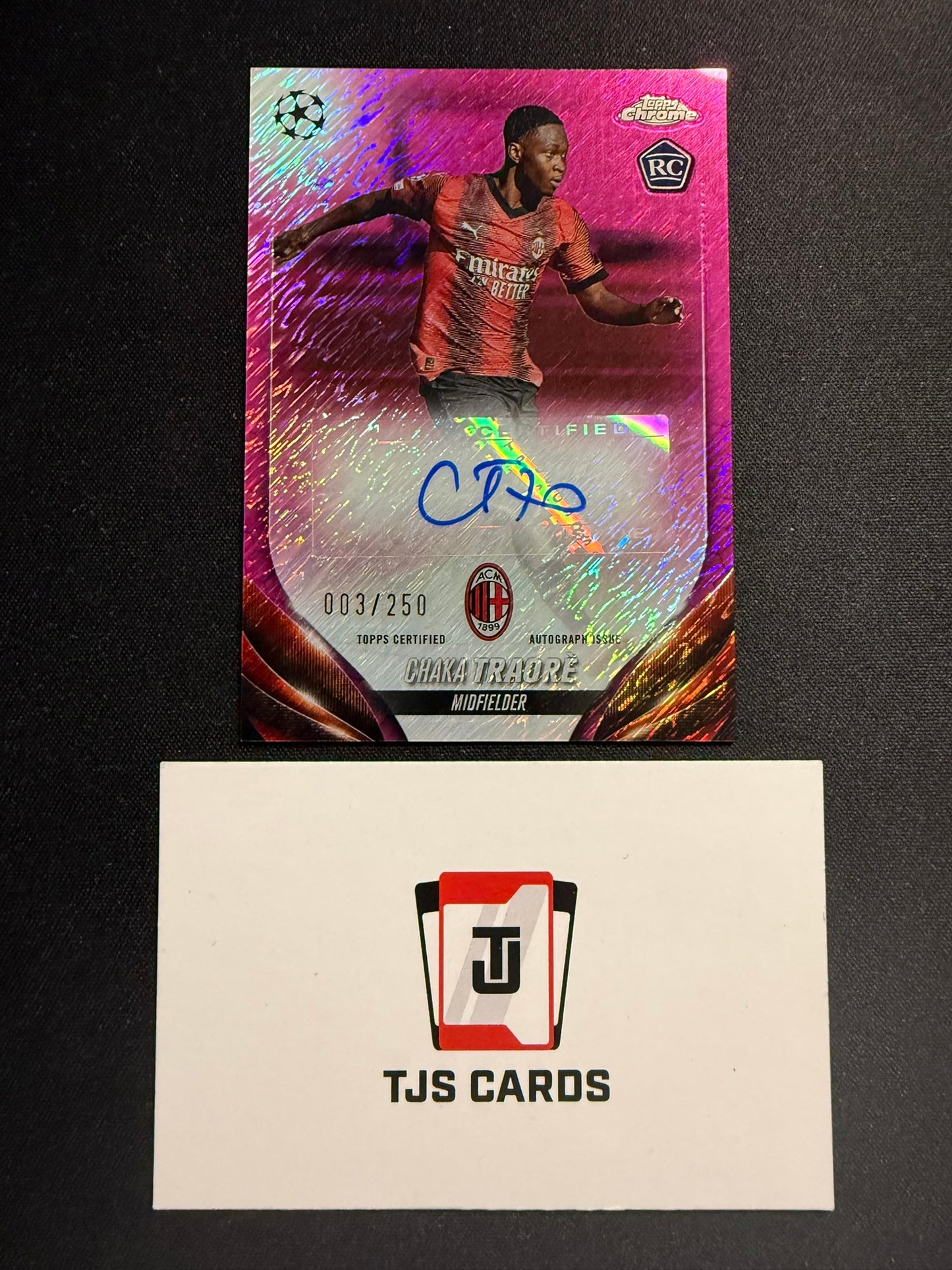 Chaka Traore - Rookie Pink Shimmer Auto /250 - TOPPS Chrome UCC 2023/24