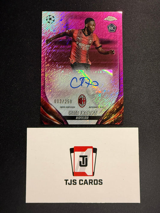 Chaka Traore - Rookie Pink Shimmer Auto /250 - TOPPS Chrome UCC 2023/24