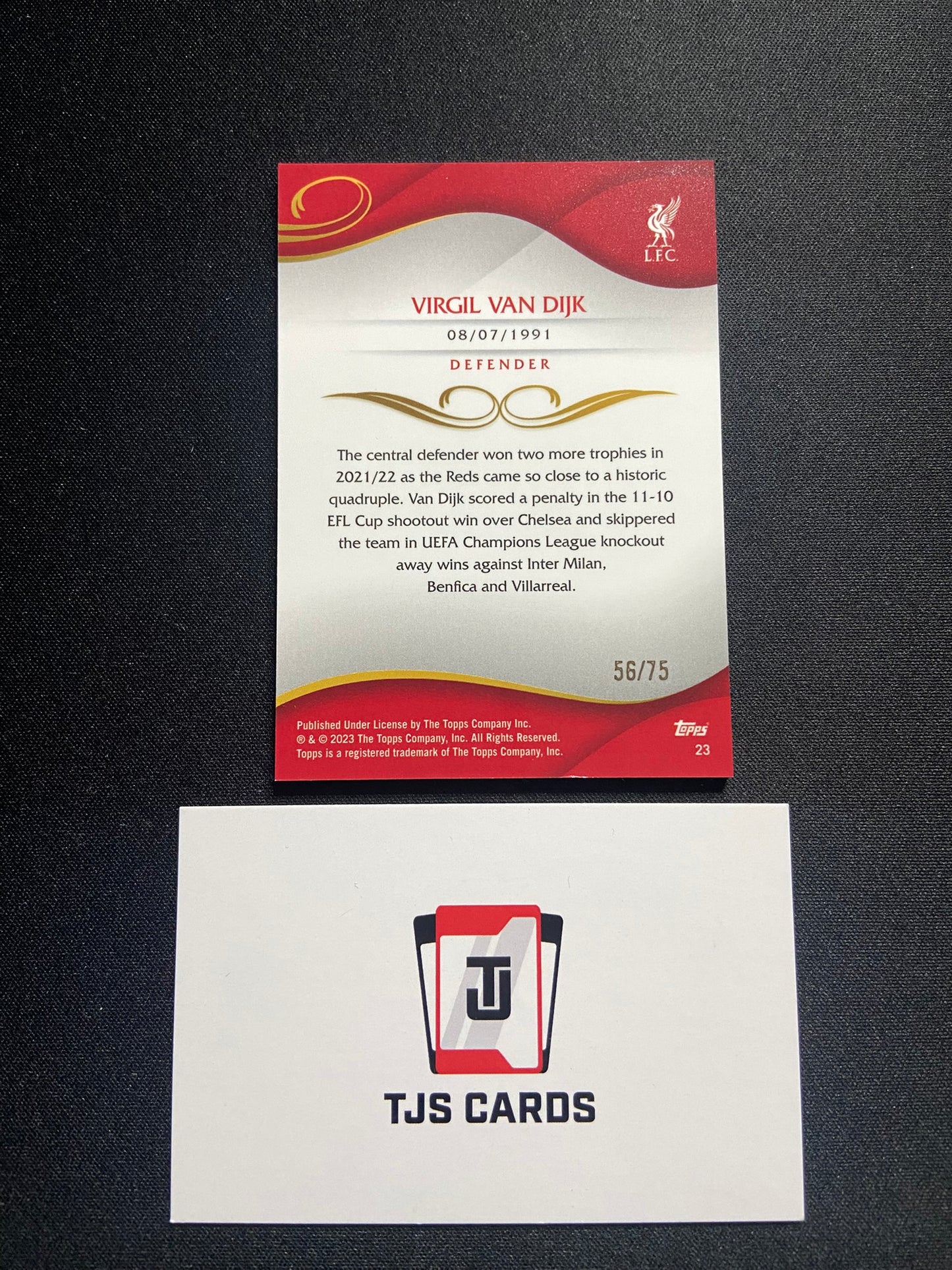 Virgil Van Dijk - Yellow /75 - TOPPS Liverpool Lineage 2022/23