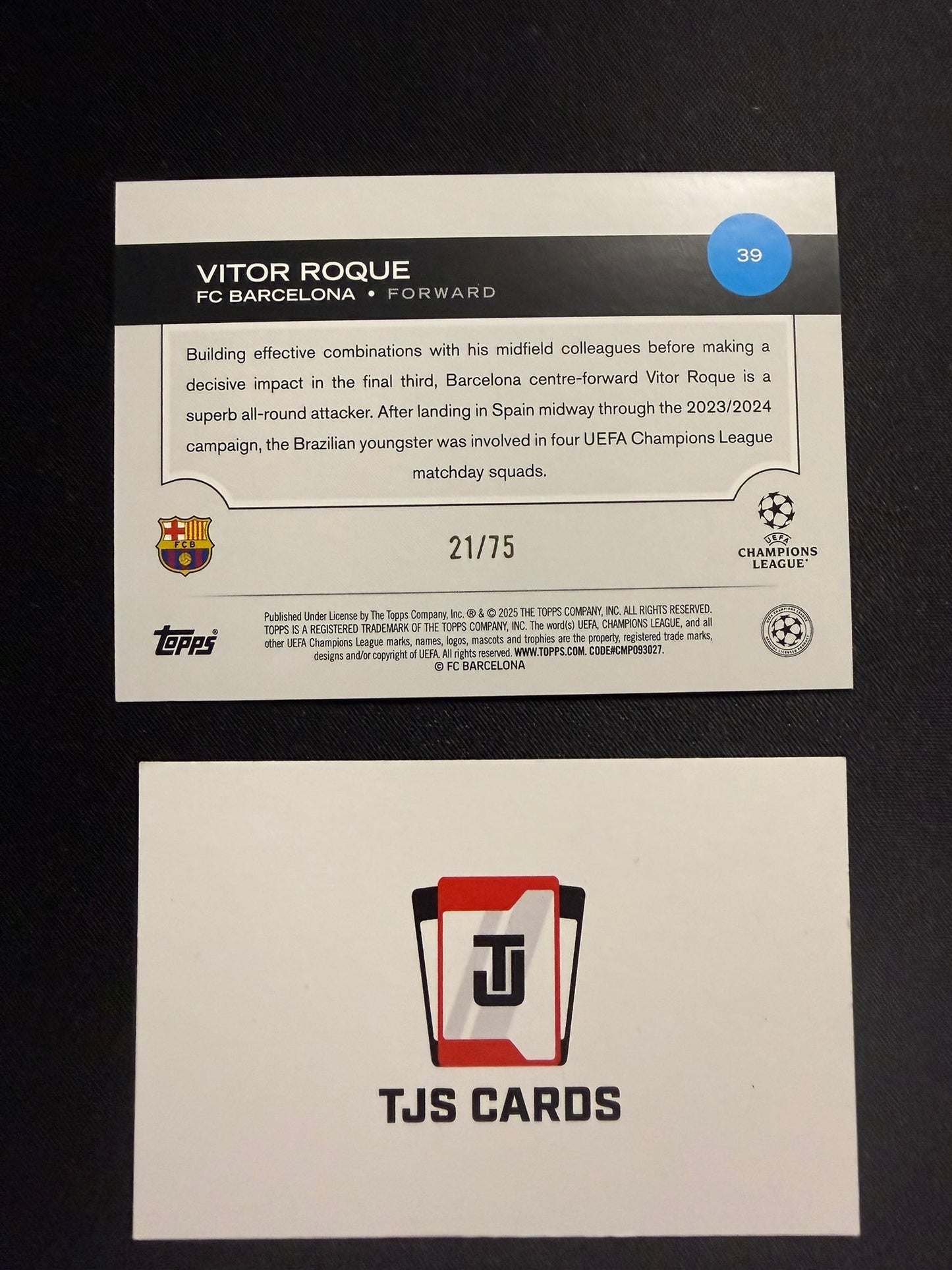 Vitor Roque - Blue Icy /75 - TOPPS UCC 2024/25