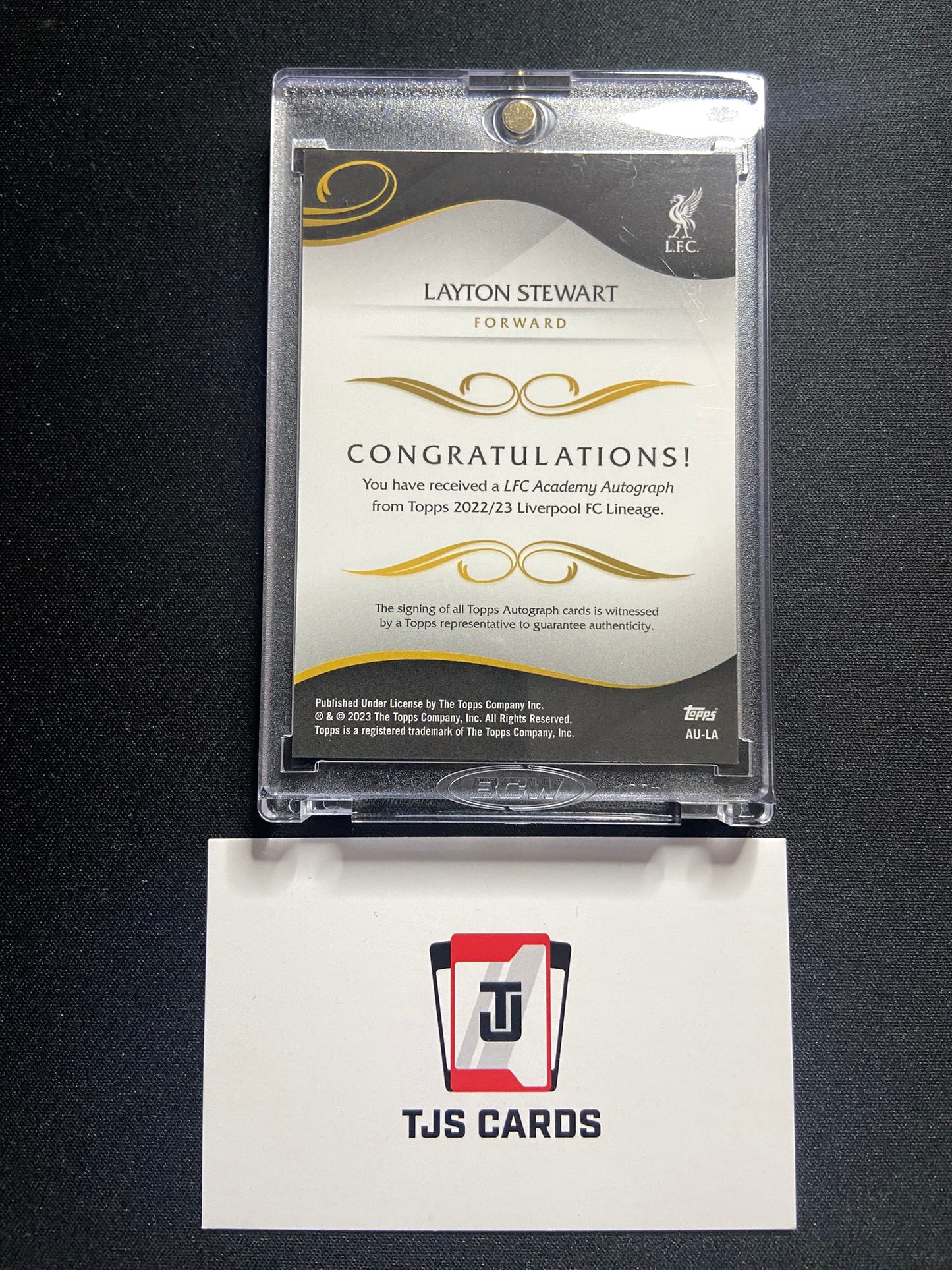 Layton Stewart - 1st Bowman Auto - TOPPS Liverpool Lineage 2022/23