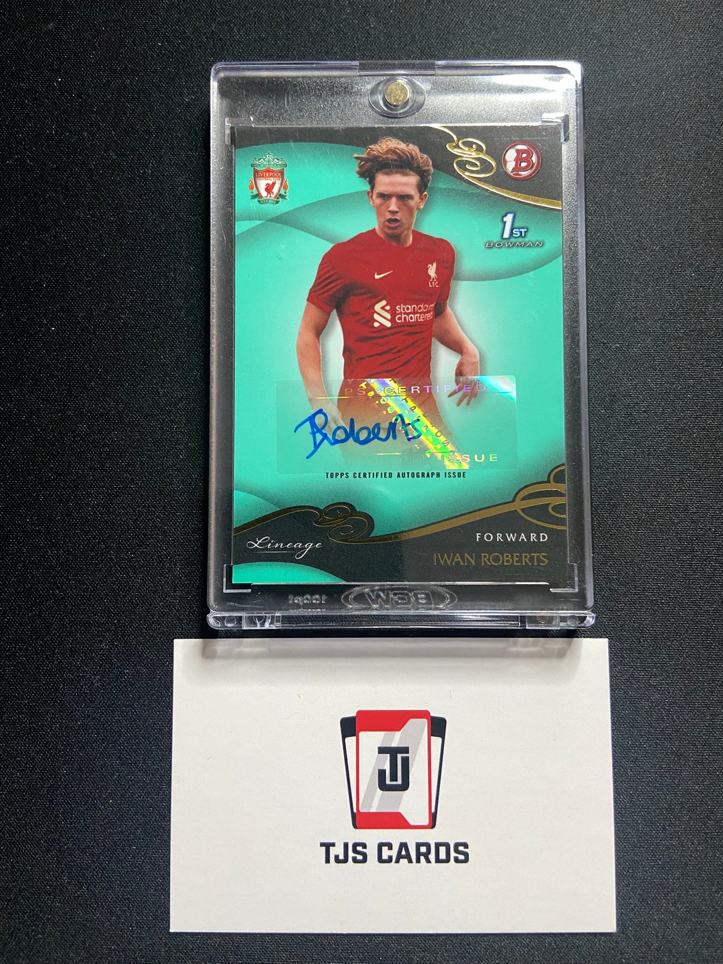 Iwan Roberts - 1st Bowman Teal Auto /99 - TOPPS Liverpool Lineage 2022/23