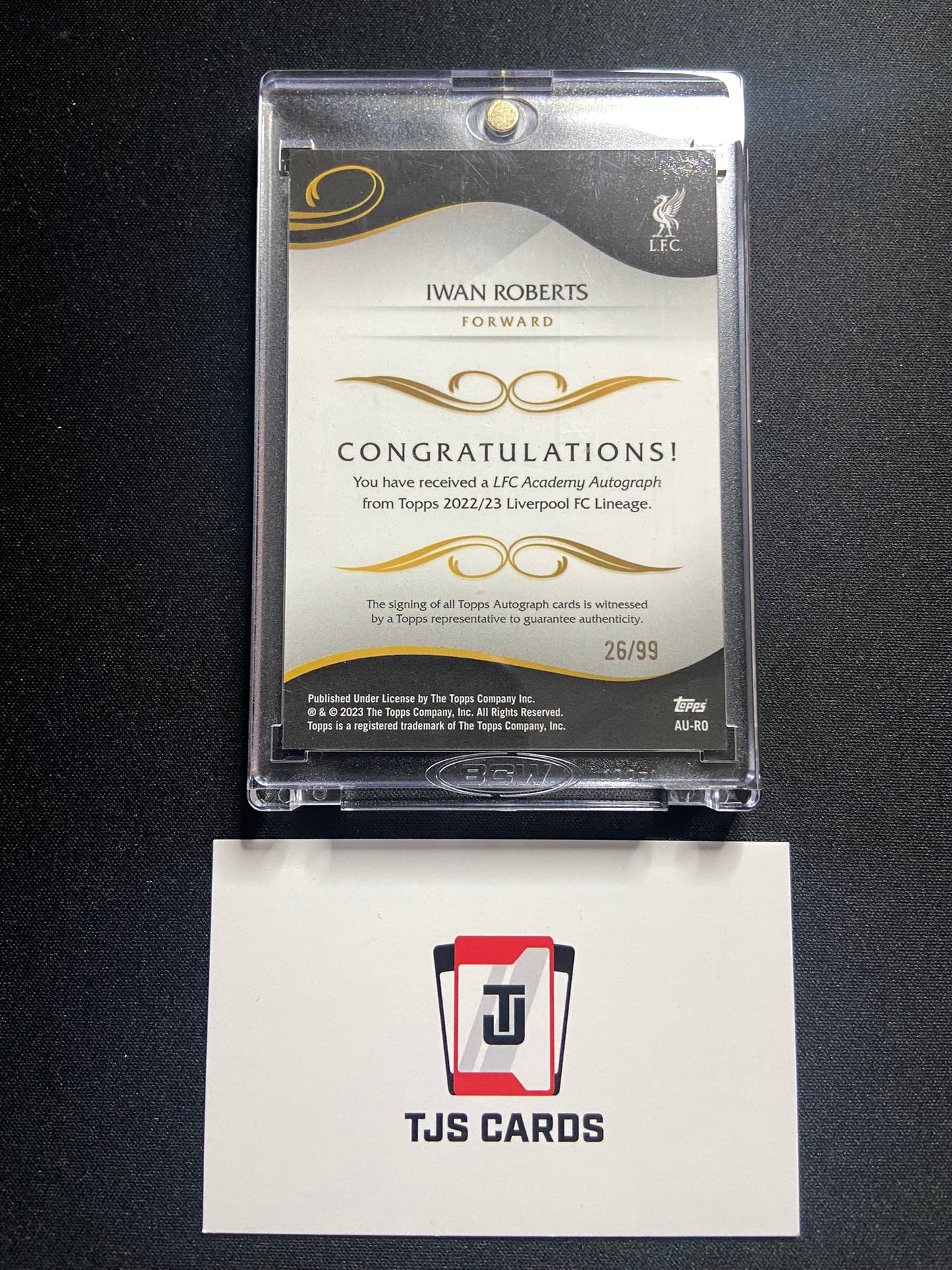 Iwan Roberts - 1st Bowman Teal Auto /99 - TOPPS Liverpool Lineage 2022/23