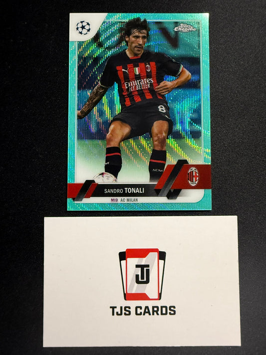 Sandro Tonali - Aqua Wave /199 - TOPPS Chrome UCC 2022/23