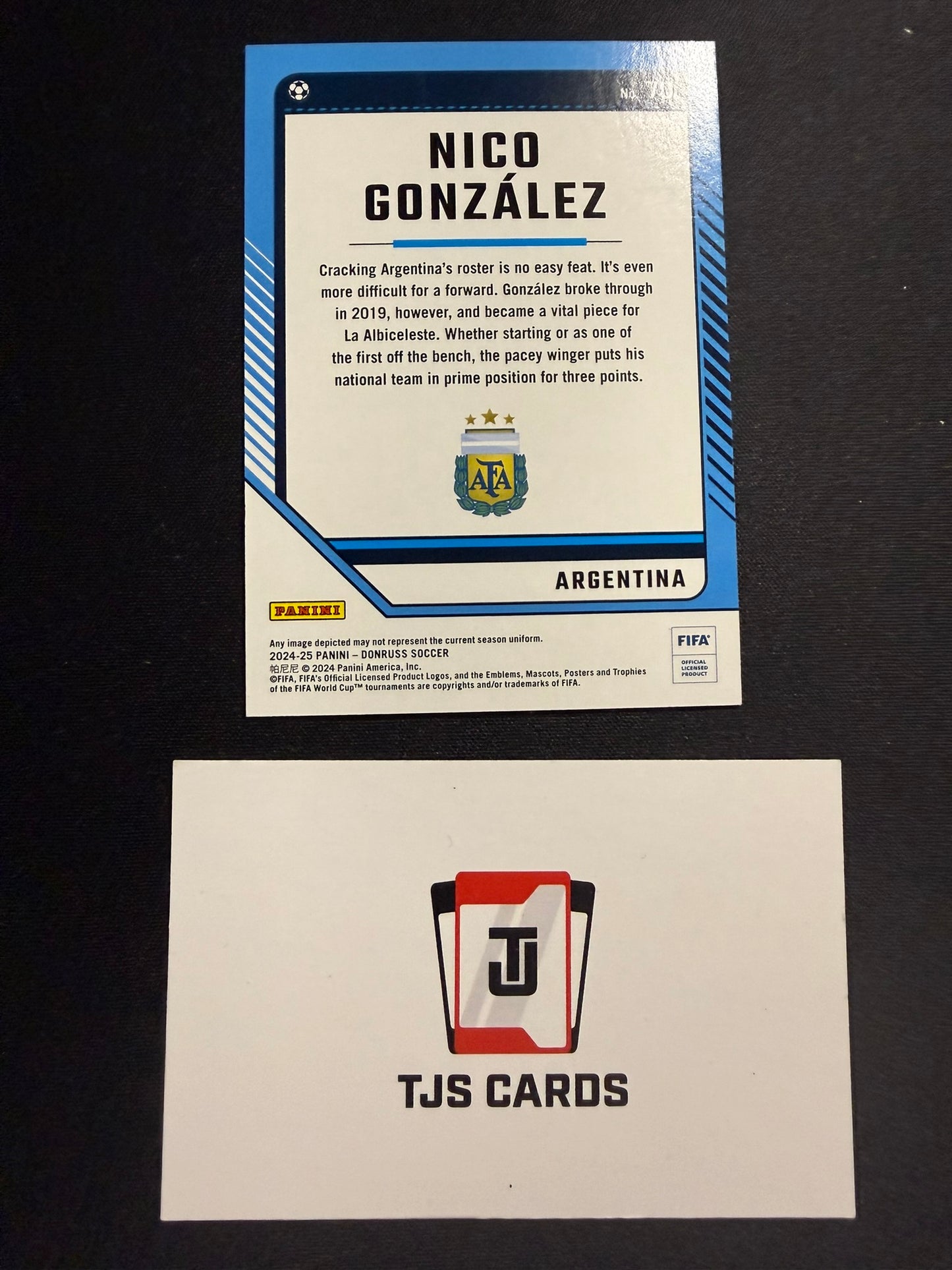 Nico Gonzalez - Blue /49 - Panini Donruss 2024/25