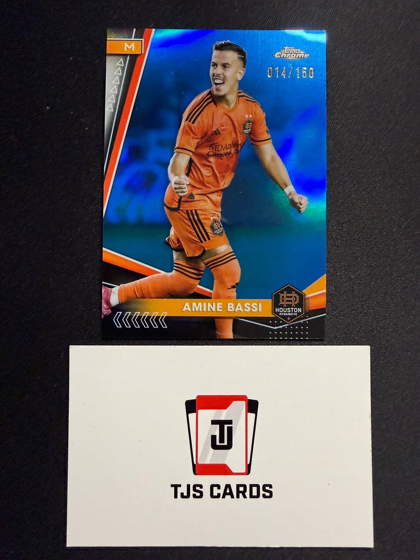 Amine Bassi - Blue /150 - TOPPS Chrome MLS 2024