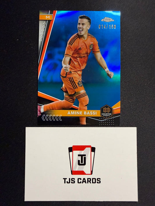 Amine Bassi - Blue /150 - TOPPS Chrome MLS 2024