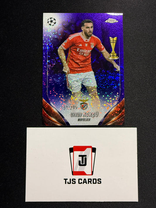 Orkun Kokcu - Purple Speckle /299 - TOPPS Chrome UCC 2023/24