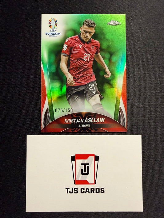 Kristjan Asllani - Green /150 - TOPPS Chrome UEFA EURO 2024