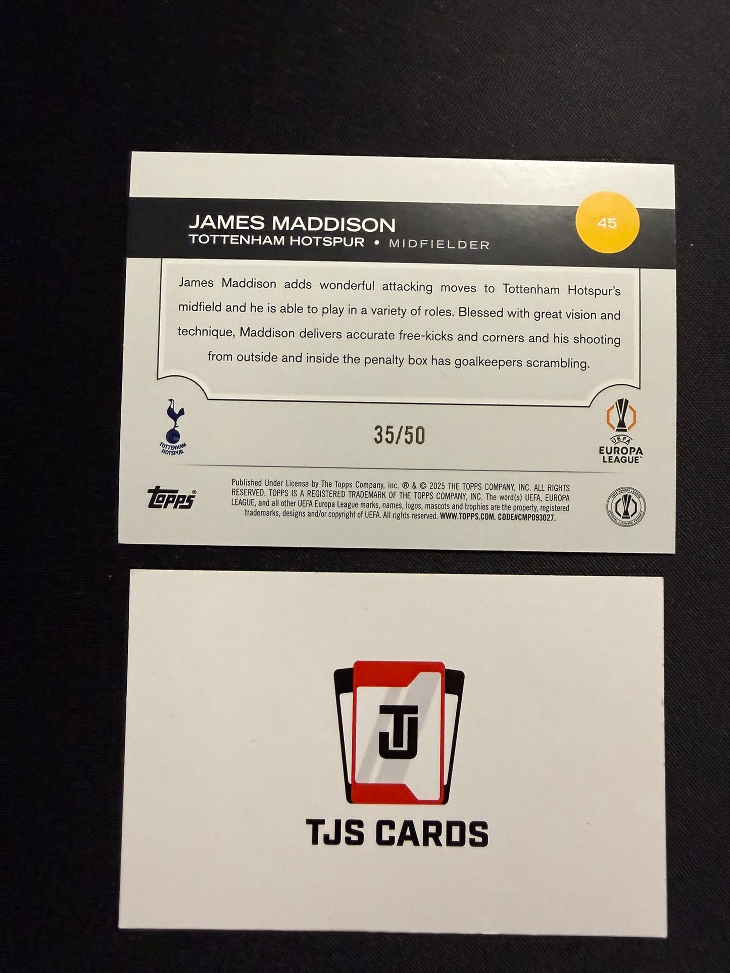 James Maddison - Gold /50 - TOPPS UCC 2024/25