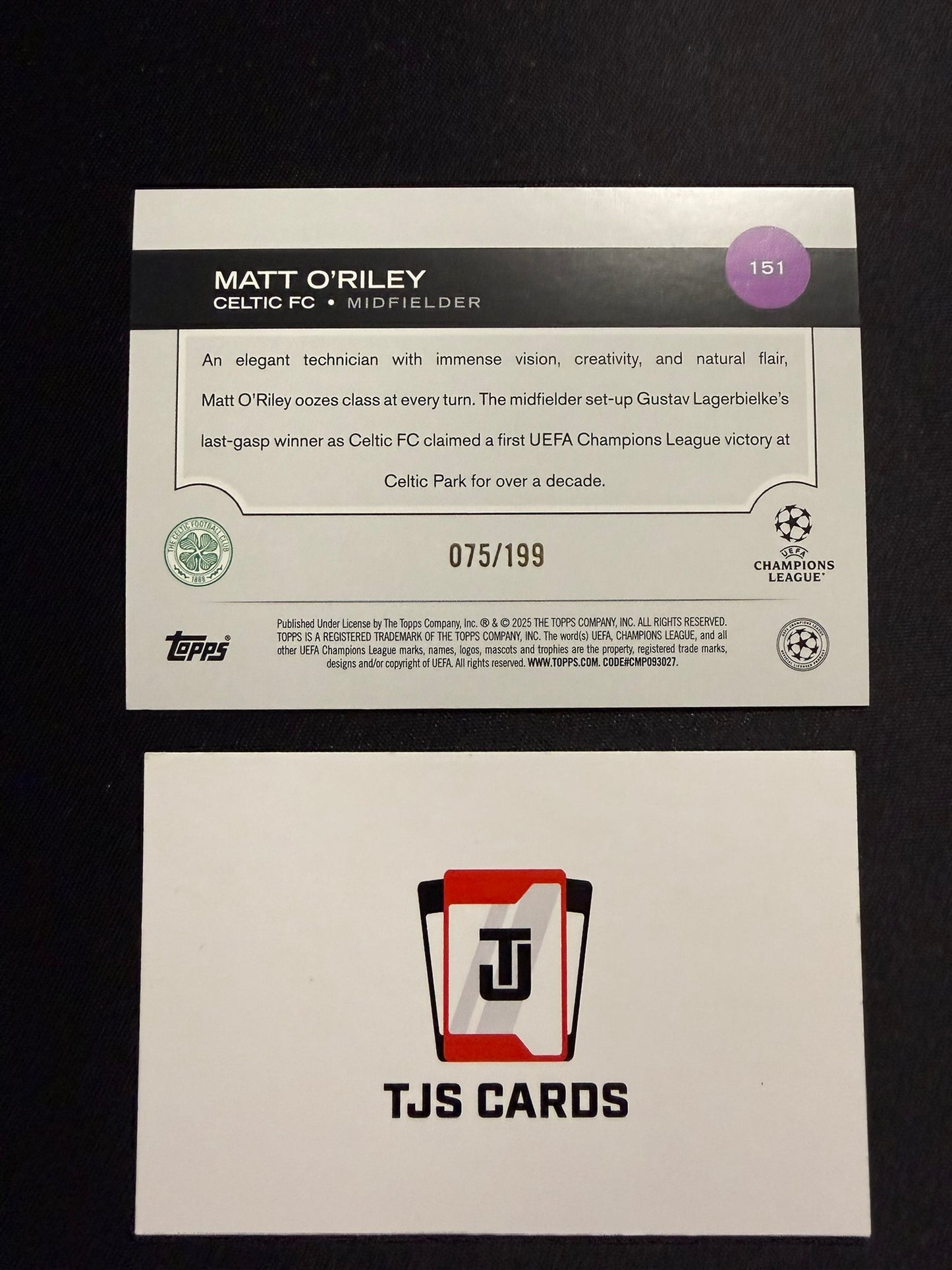 Matt O'Riley - Neon Green /199 - TOPPS UCC 2024/25
