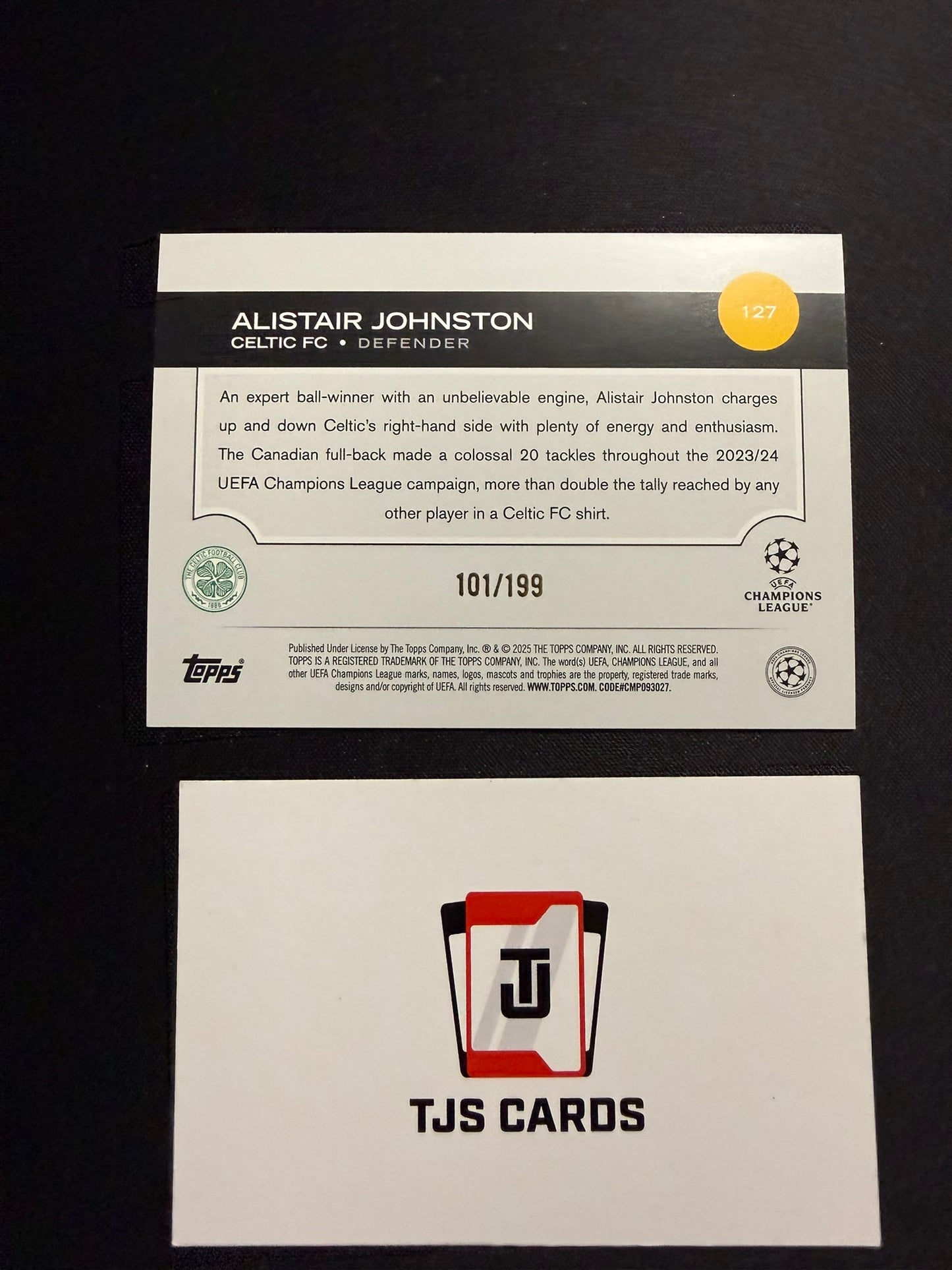Alistair Johnston - Neon Green /199 - TOPPS UCC 2024/25