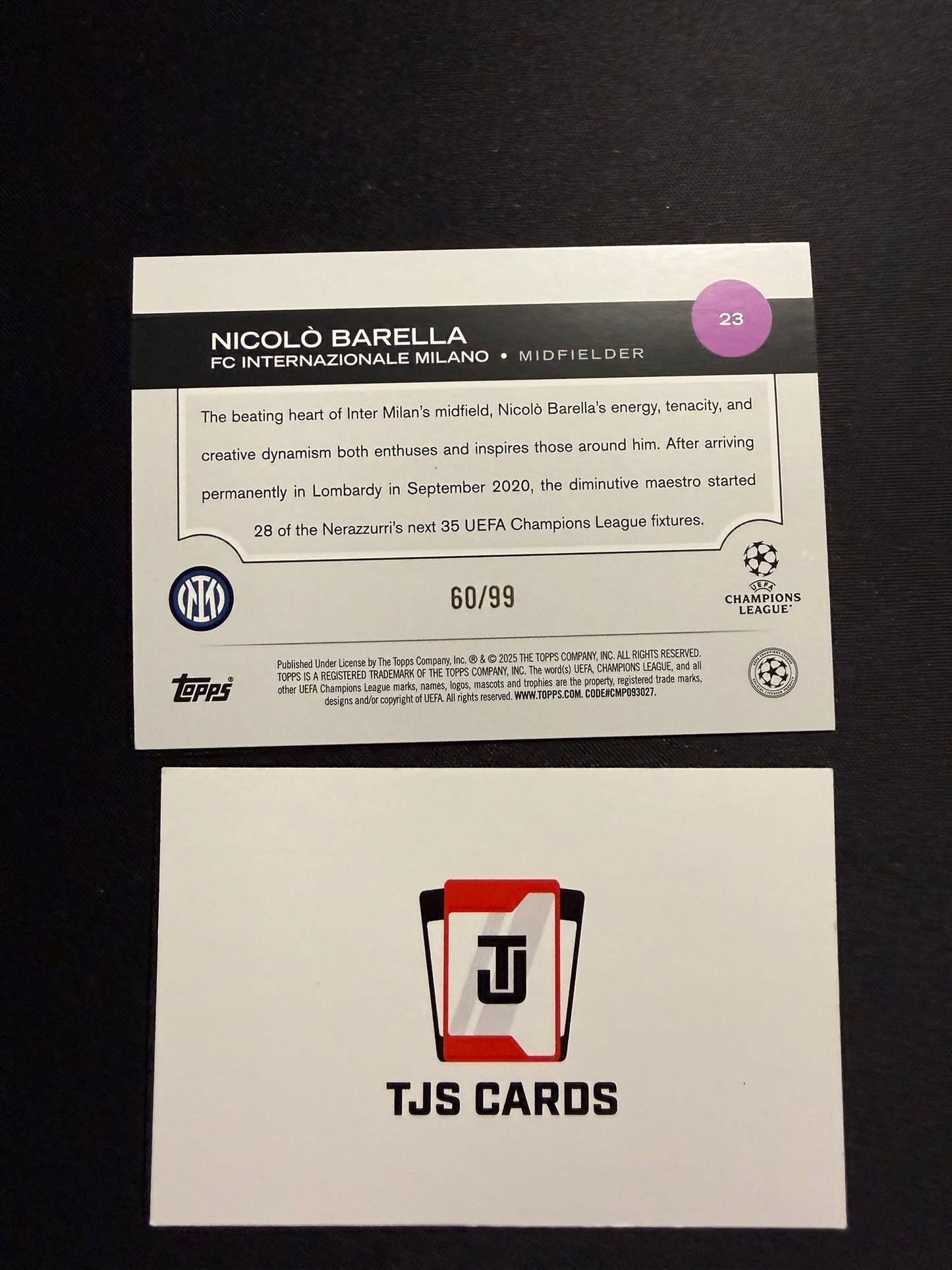Nicolo Barella - Green /99 - TOPPS UCC 2024/25