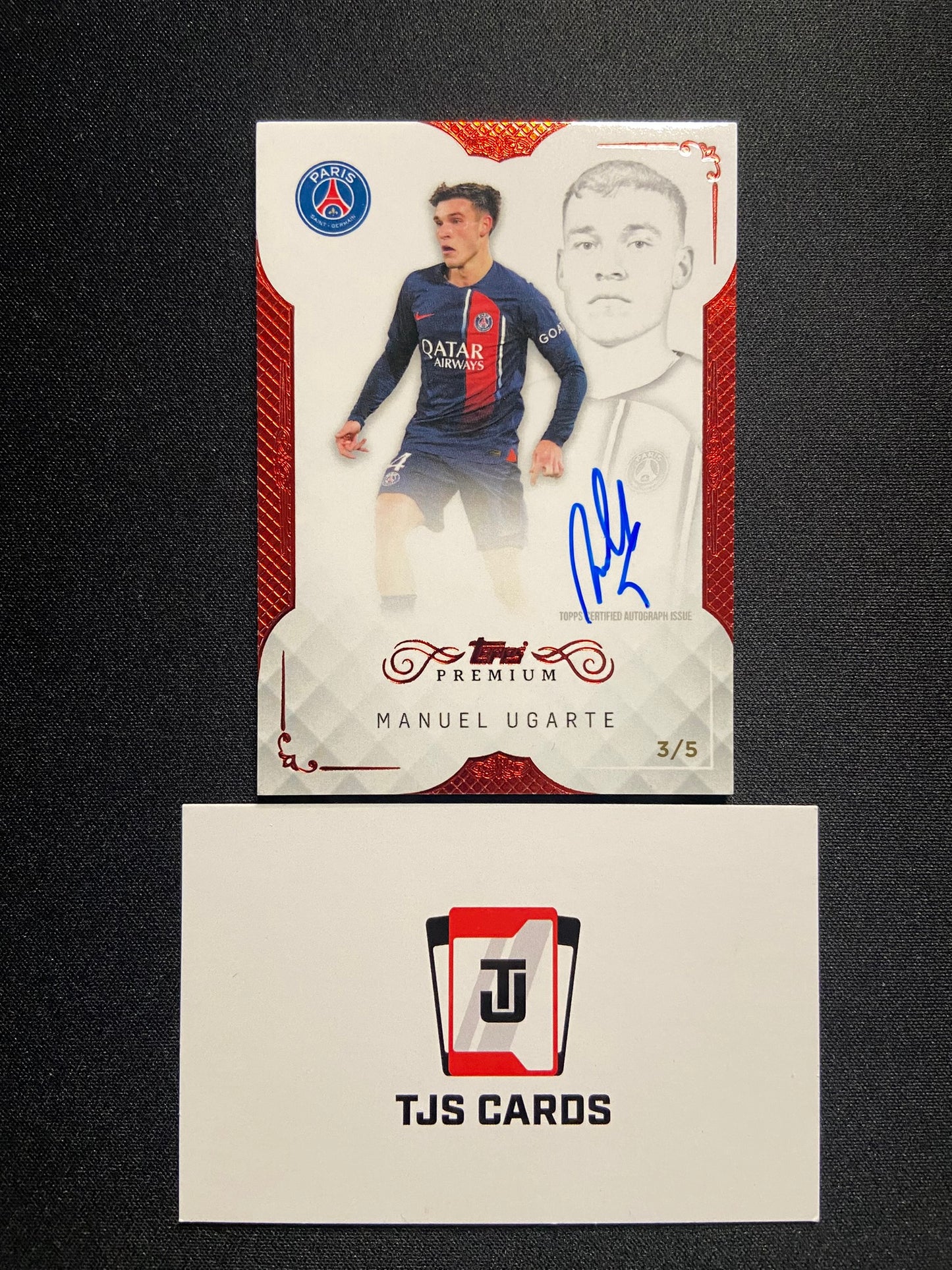 Manuel Ugarte - On-Card Auto /5 - TOPPS PSG Premium 2023/24