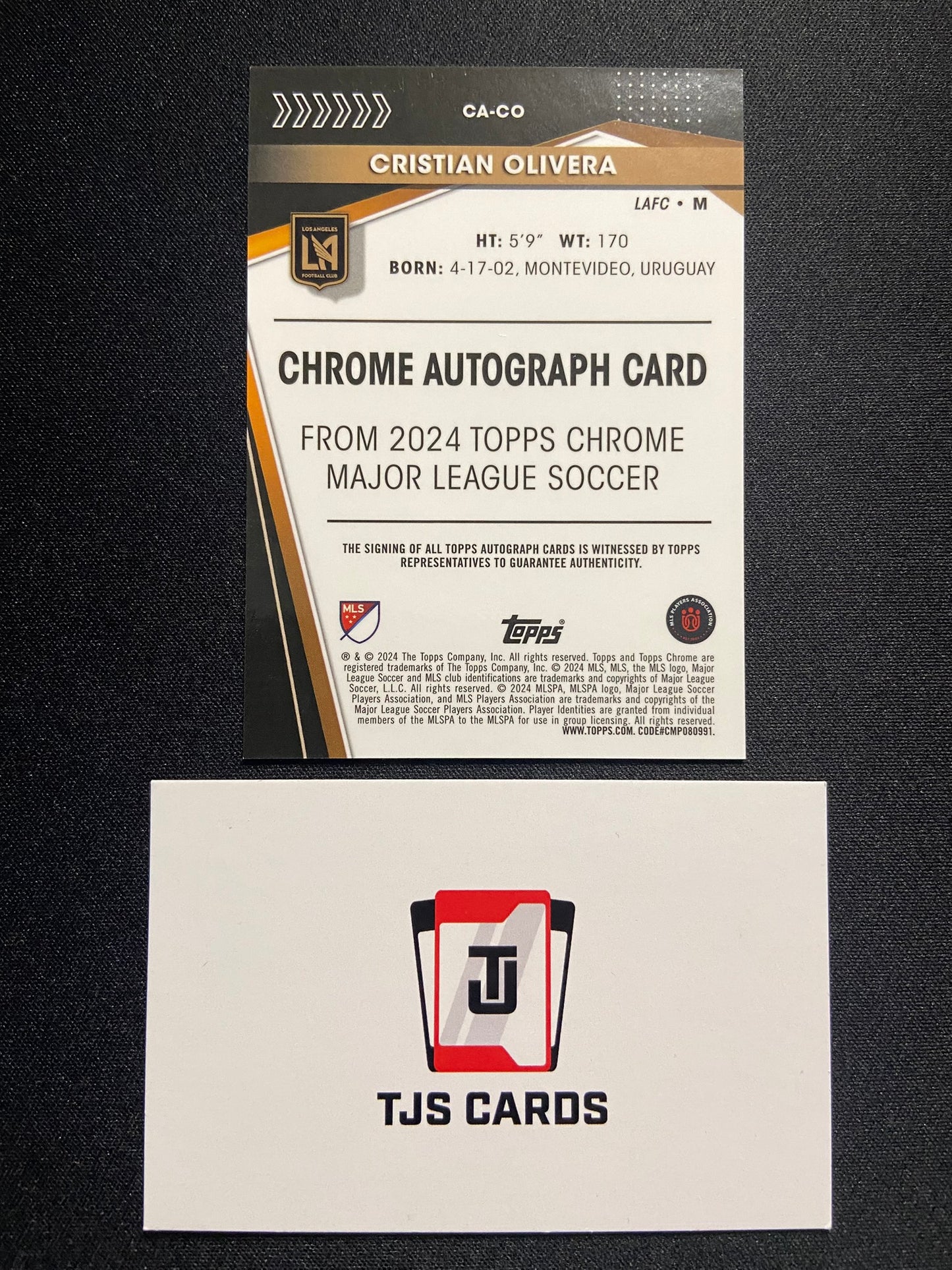 Cristian Olivera - Rookie Auto - TOPPS MLS Chrome 2024