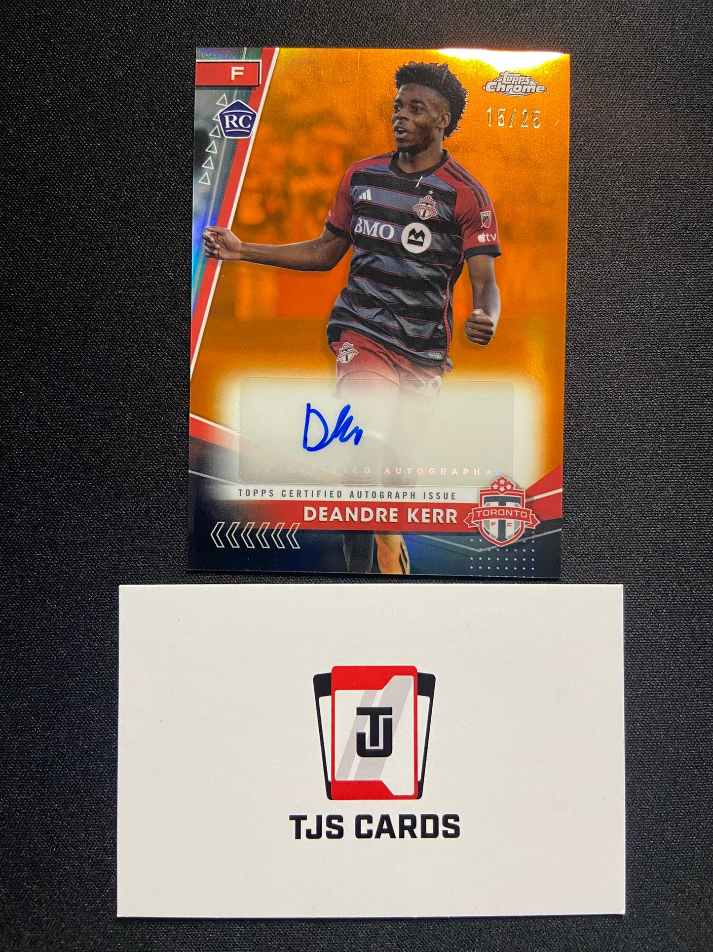 Deandre Kerr - Rookie Orange Auto /25 - TOPPS MLS Chrome 2024