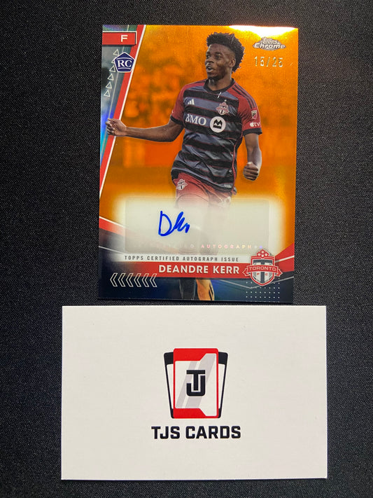 Deandre Kerr - Rookie Orange Auto /25 - TOPPS MLS Chrome 2024