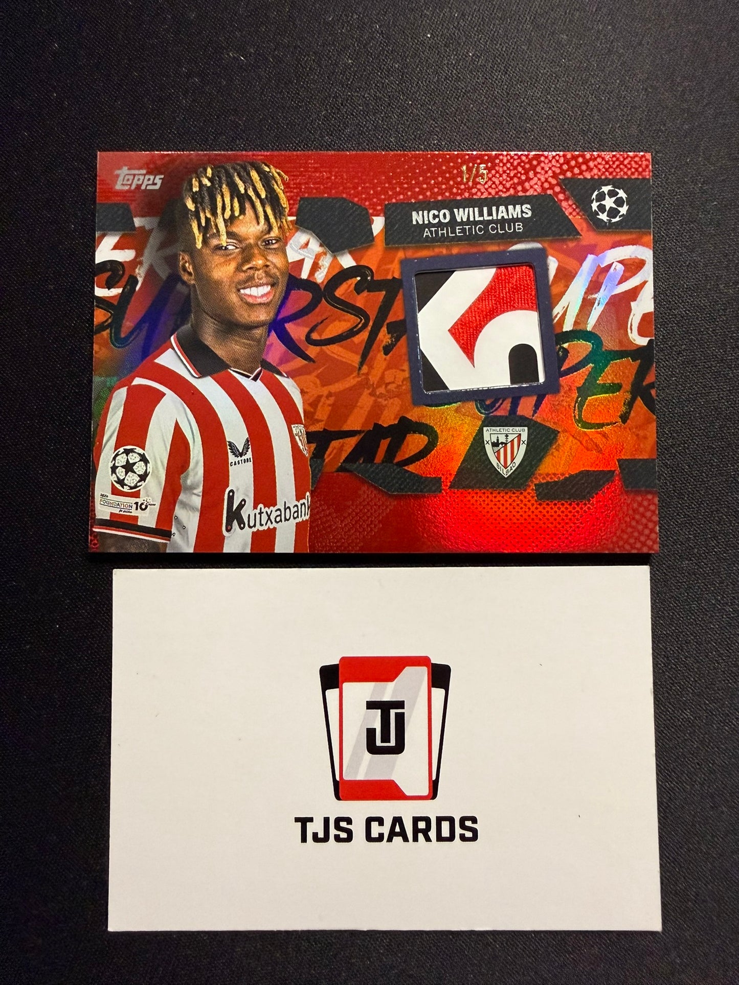 Nico Williams - Red Match-Worn Patch /5 - TOPPS UCC 2025/26