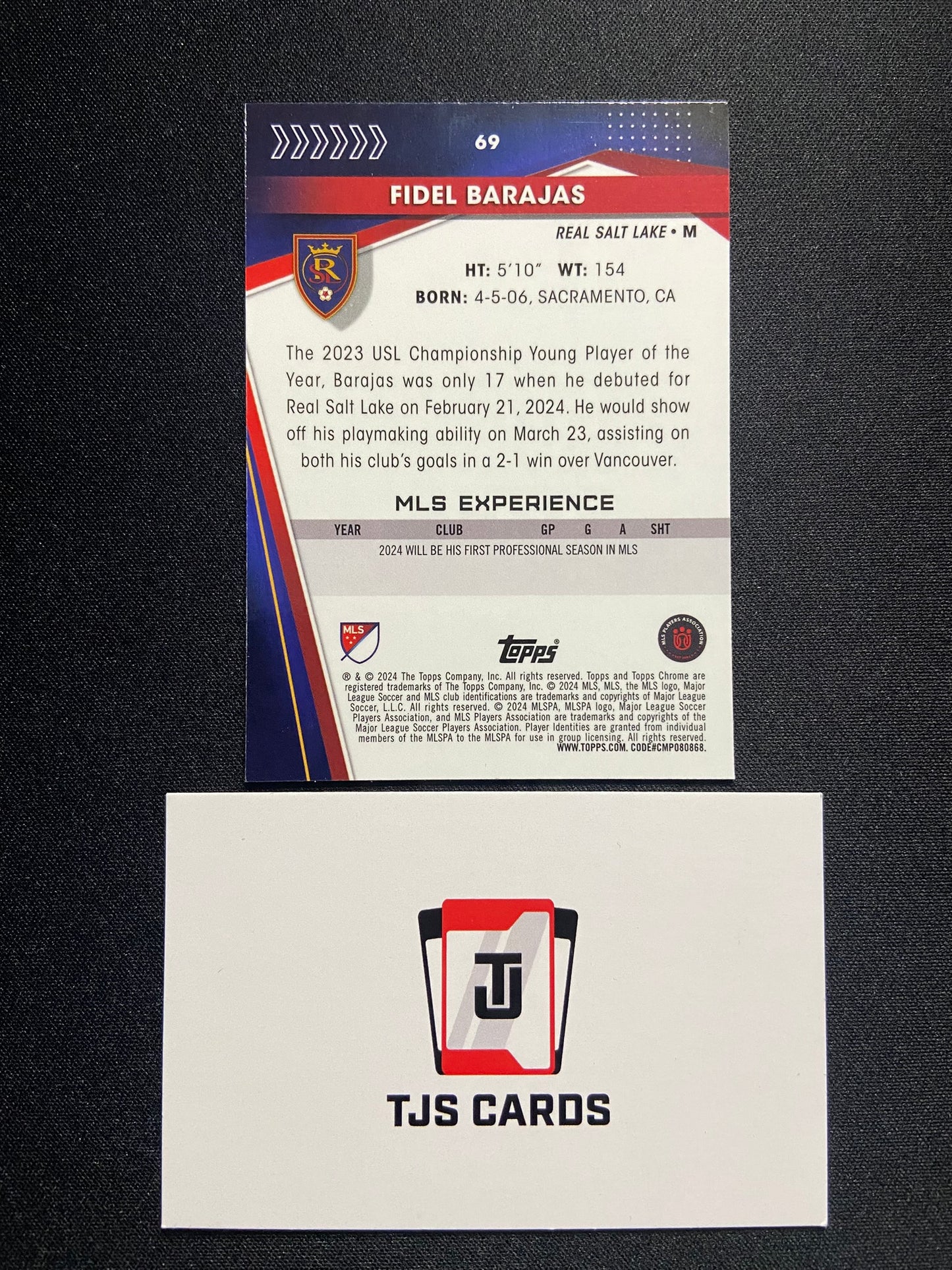 Fidel Barajas - Rookie Rose Gold /250 - TOPPS MLS Chrome 2024