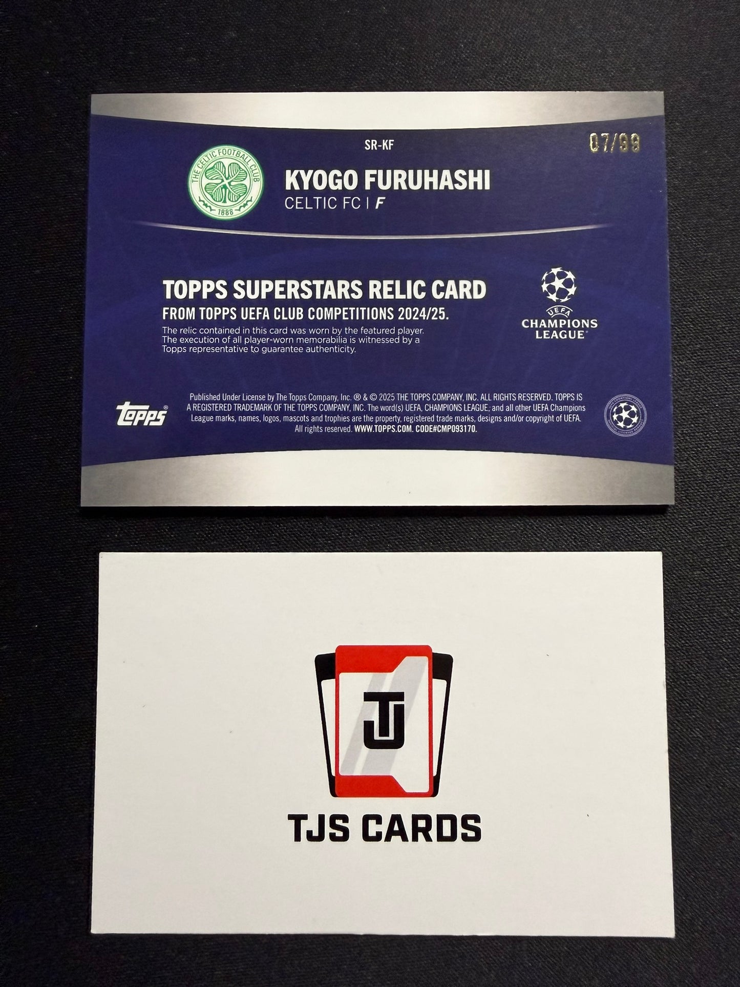 Kyogo Furuhashi - Green Player-Worn Patch /99 - TOPPS UCC 2024/25