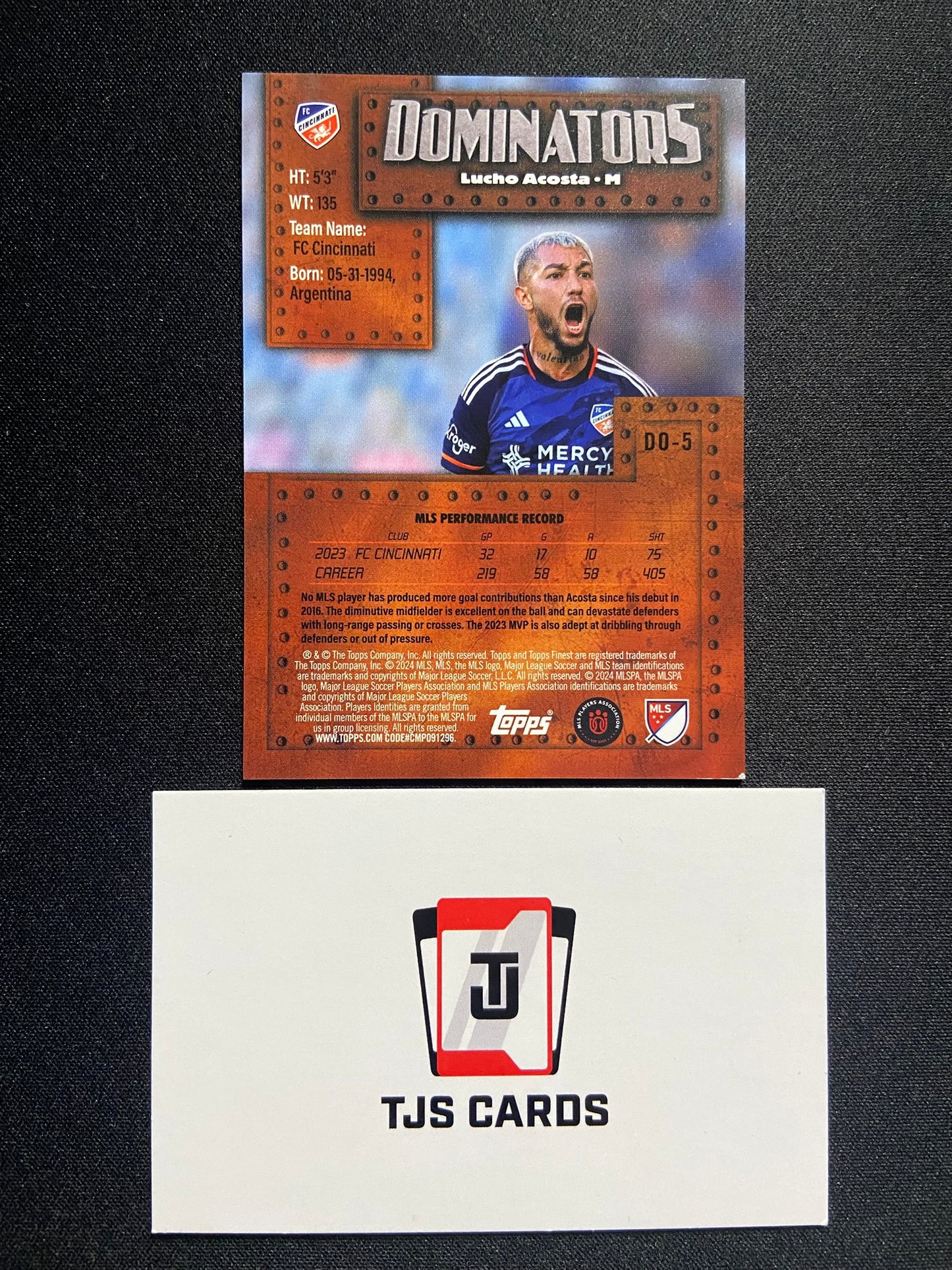 Lucho Acosta - Gold Dominators /50 - TOPPS MLS Finest 2024