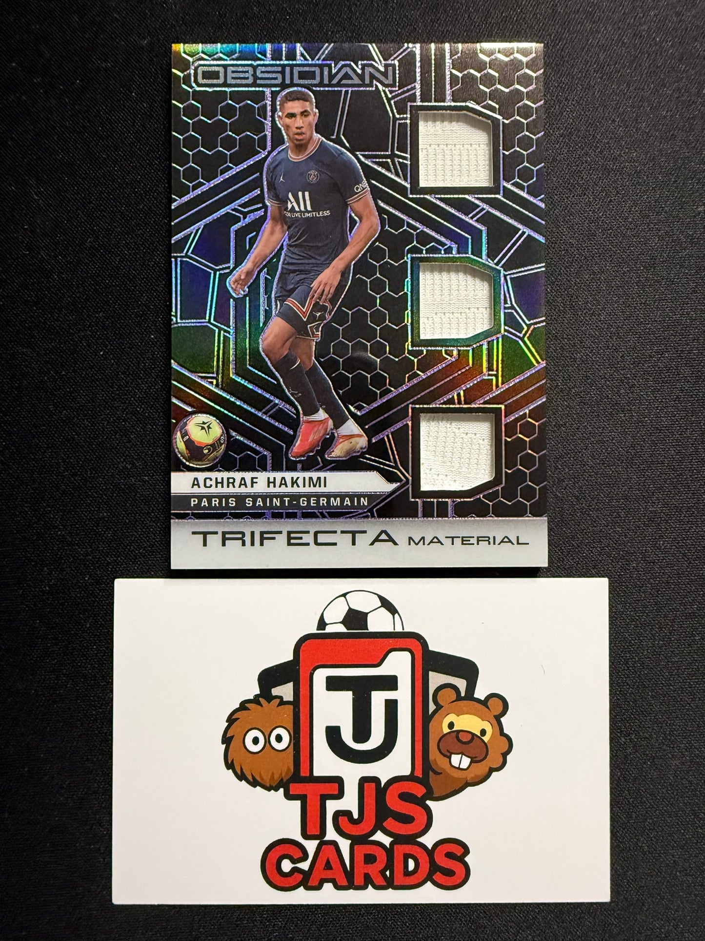 Achraf Hakimi - Trifecta Material Triple Patch /75 - Panini Obsidian 2021/22