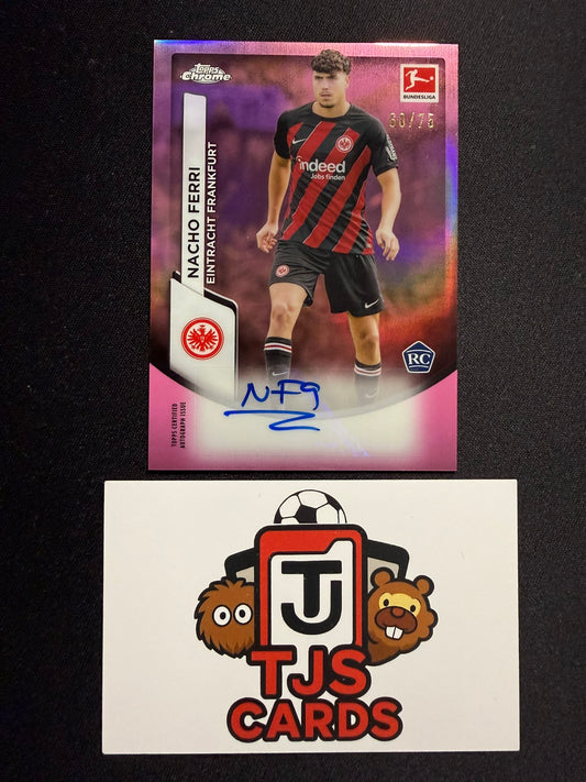 Nacho Ferri - Rookie Pink Auto /75 - TOPPS Chrome Bundesliga 2023/24