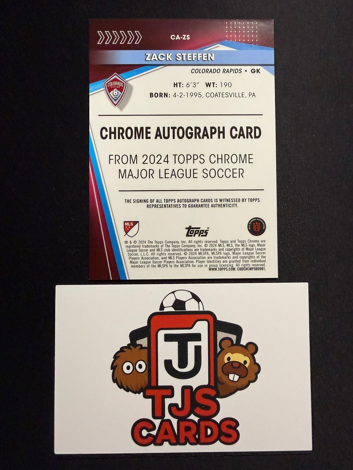 Zack Steffen - Auto - TOPPS Chrome MLS 2024