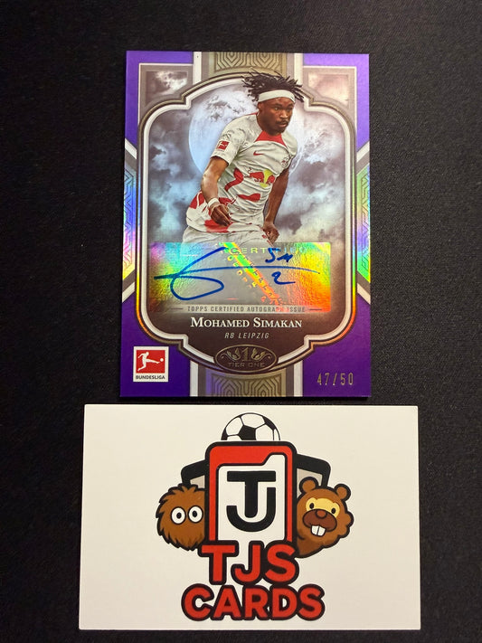 Mohamed Simakan - Purple Auto /50 - TOPPS Bundesliga Tier One 2022/23