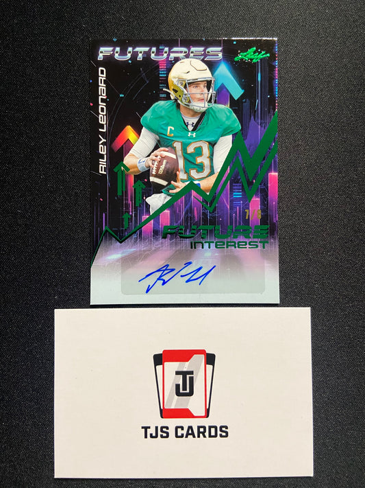Riley Leonard - Green Interest Auto /8 - Leaf Futures 2024