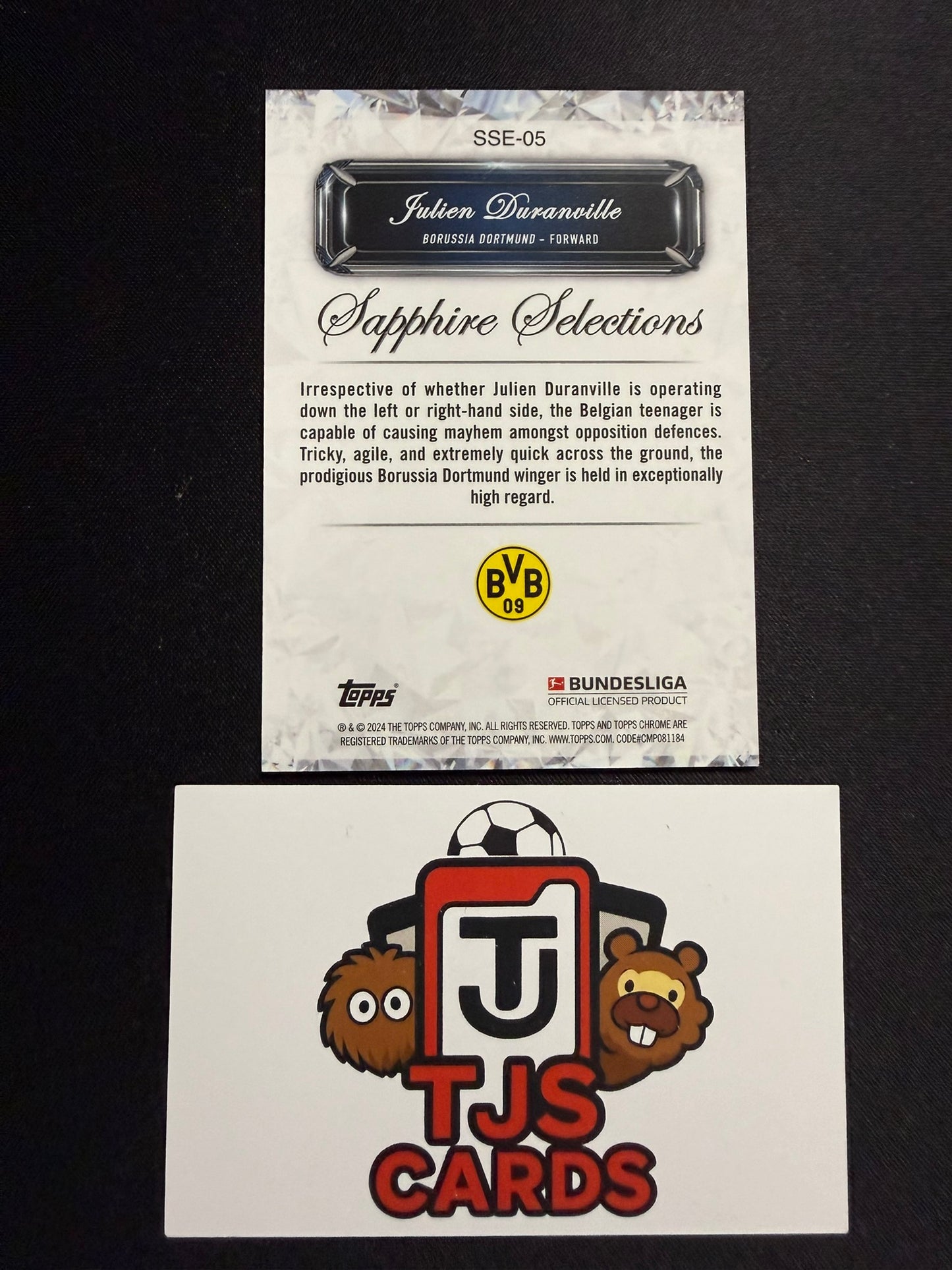 Julien Duranville - Rookie Sapphire Selections - TOPPS Bundesliga Sapphire 2023/24