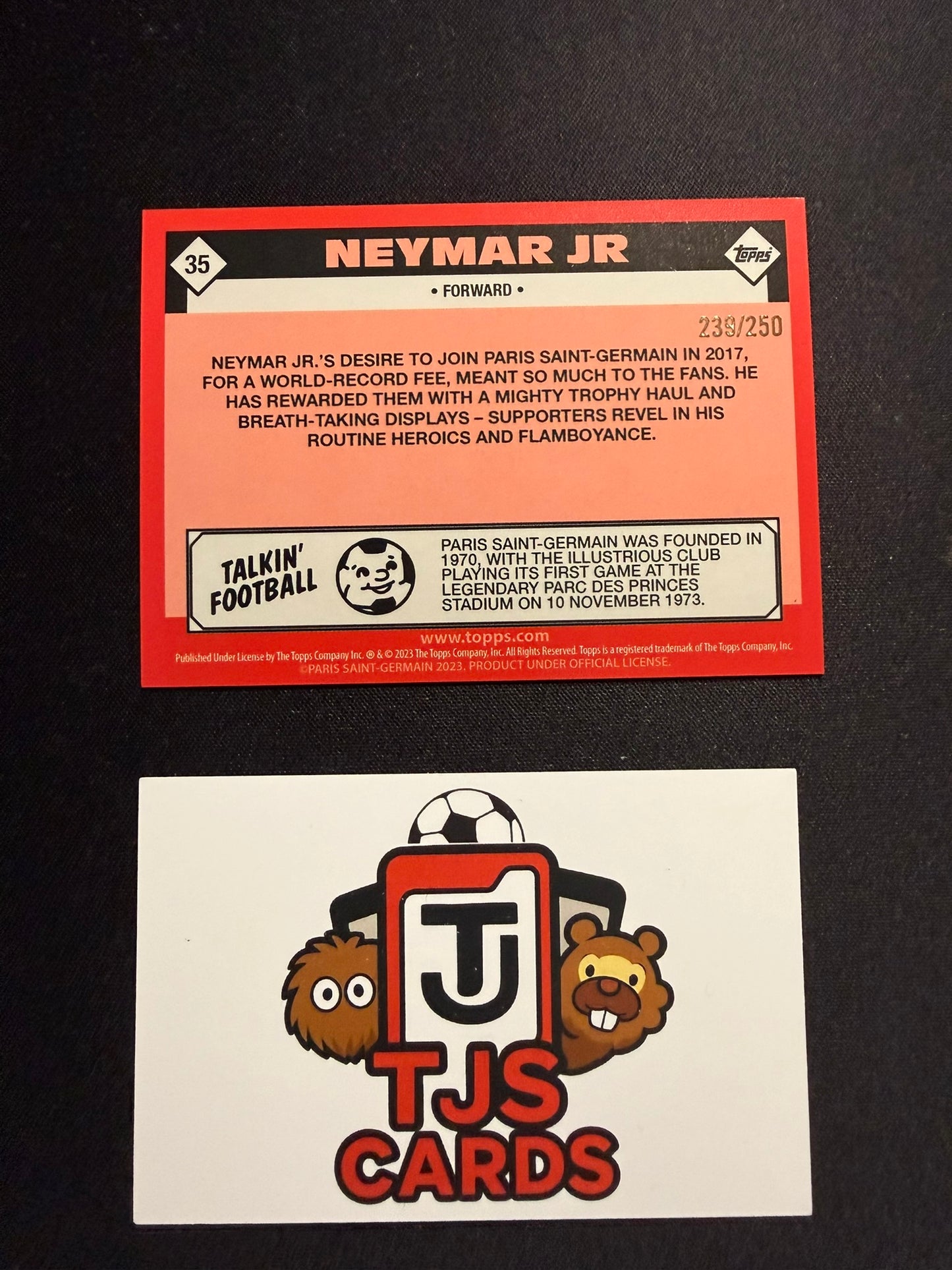 Neymar Jr - Green /250 - TOPPS PSG Team Set 2022/23