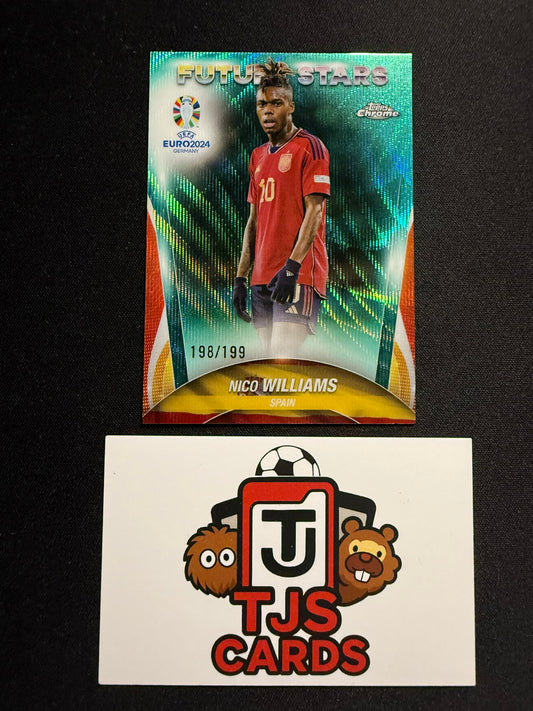 Nico Williams - Aqua Wave /199 - TOPPS Chrome UEFA EURO 2024