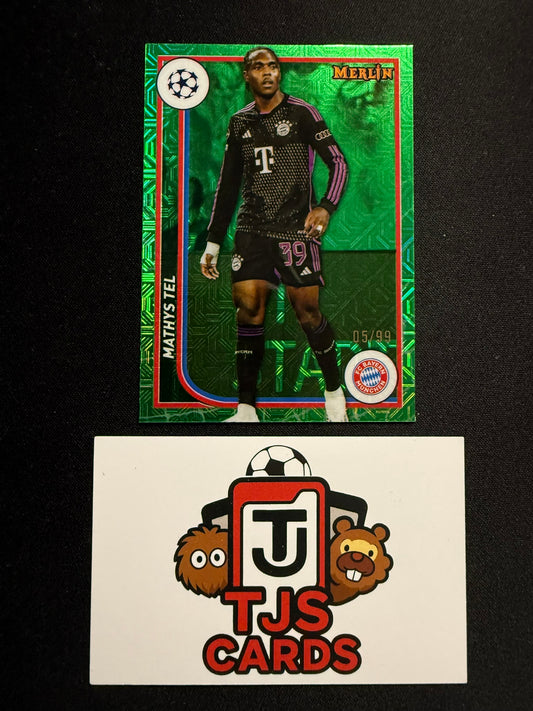 Mathys Tel - Green Mojo /99 - TOPPS Merlin Chrome UCC 2023/24
