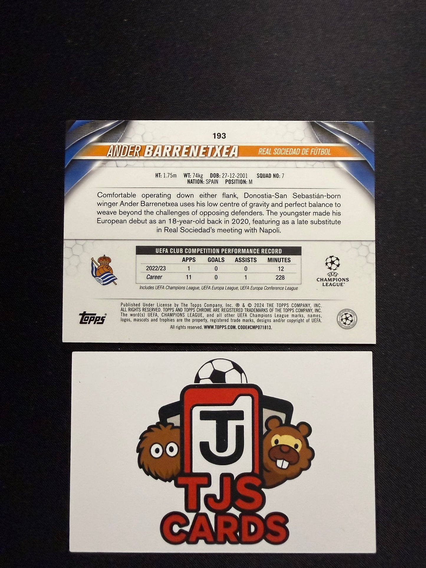 Ander Barrenetxea - Green /75 - TOPPS Chrome UCC 2023/24