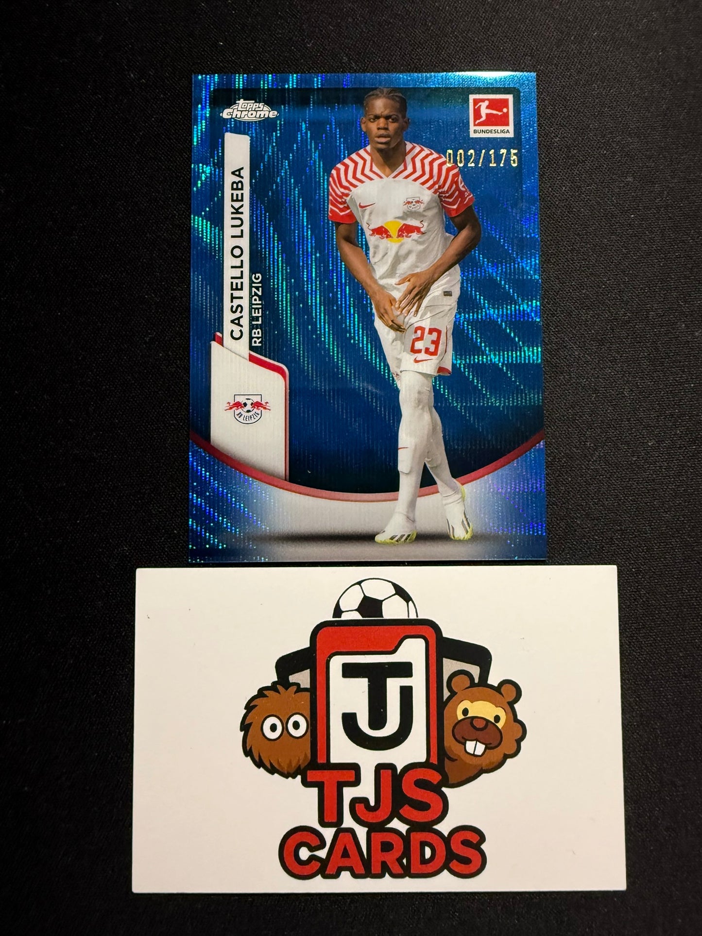 Castello Lukeba - Blue Wave /175 - TOPPS Chrome Bundesliga 2023/24